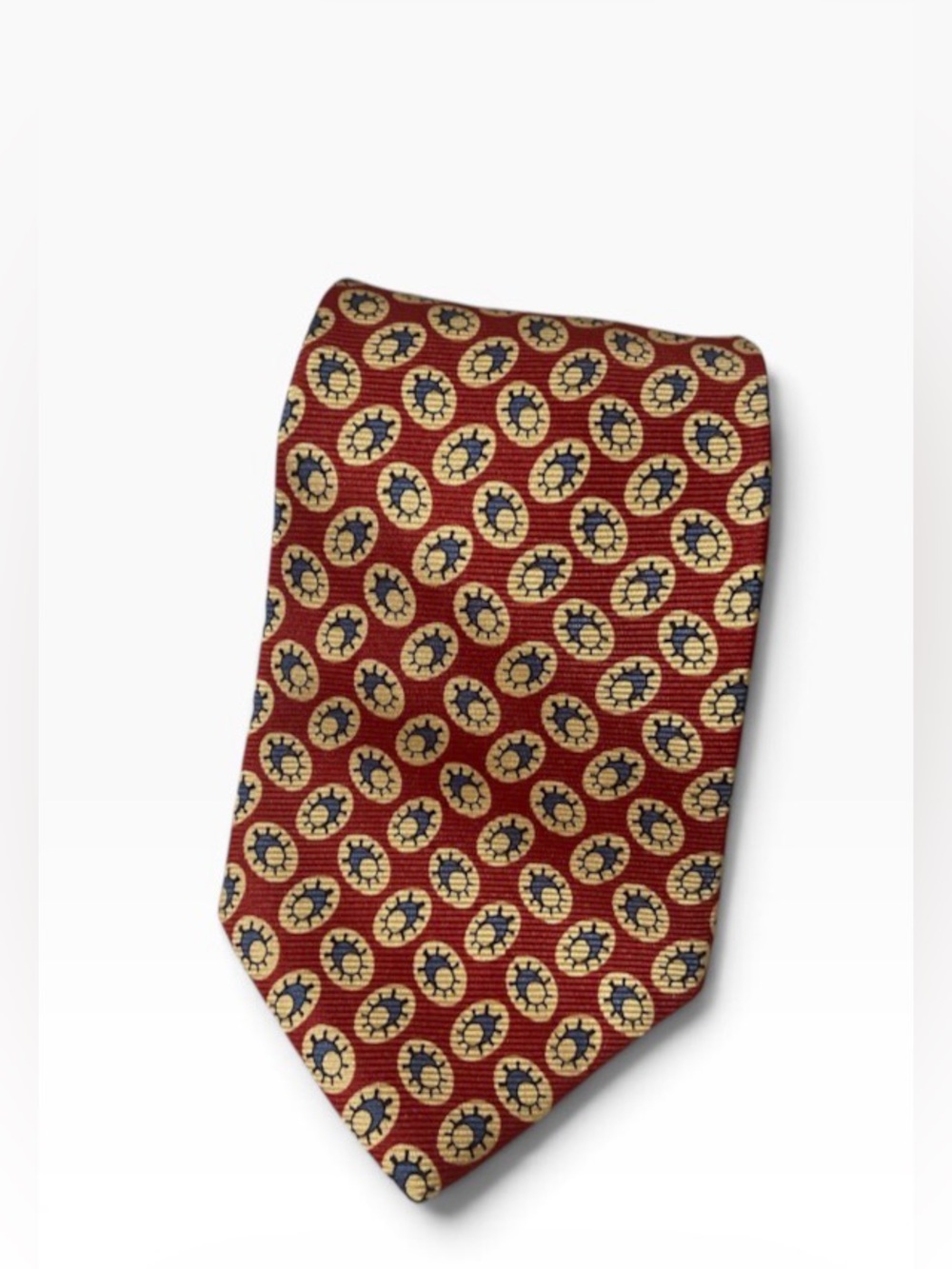 Vintage Chaps Ralph Lauren Silk Tie 🇺🇸 Red Medallion Foulard